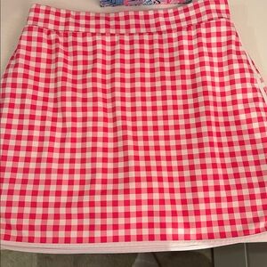 J Crew Pink and White Checkered Skirt